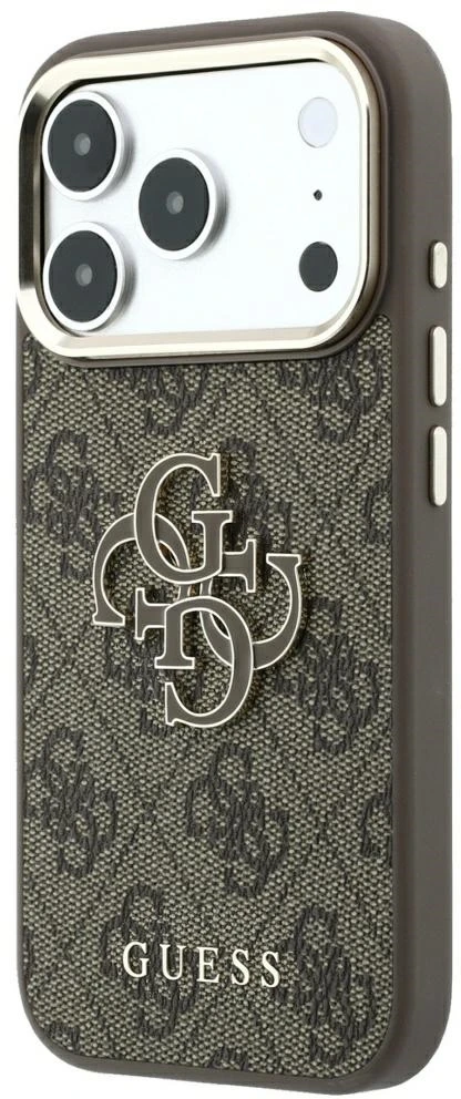 Dėklas Guess 4G & Big Resin Logo do iPhone 18 Pro Max / 17 Pro Max ruda
