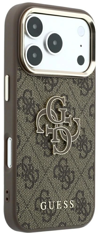 Dėklas Guess 4G & Big Resin Logo do iPhone 18 Pro Max / 17 Pro Max ruda