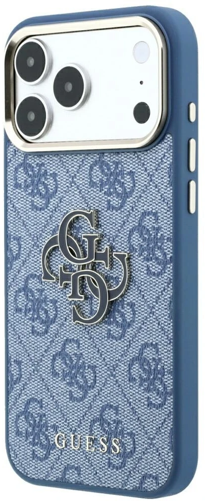 Dėklas Guess 4G & Big Resin Logo do iPhone 18 Pro Max / 17 Pro Max Šviesiai mėlynas