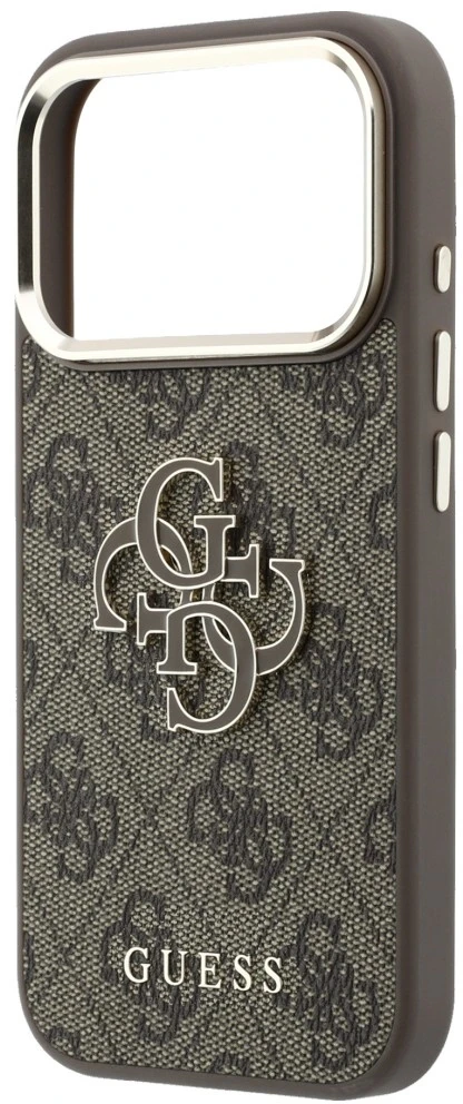 Dėklas Guess 4G & Big Resin Logo skirtas iPhone 18 Pro / iPhone 17 Pro ruda