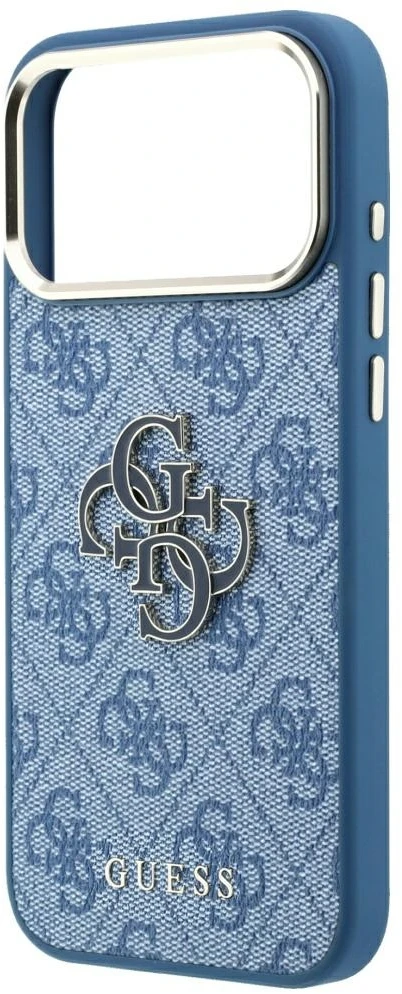 Dėklas Guess 4G & Big Resin Logo do iPhone 18 Pro / 17 Pro Šviesiai mėlynas
