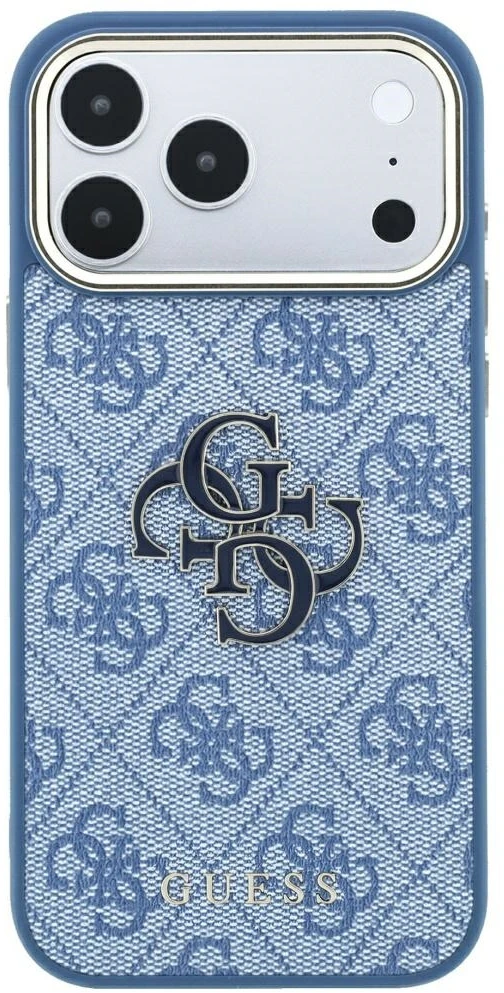 Dėklas Guess 4G & Big Resin Logo do iPhone 18 Pro Max / 17 Pro Max Šviesiai mėlynas