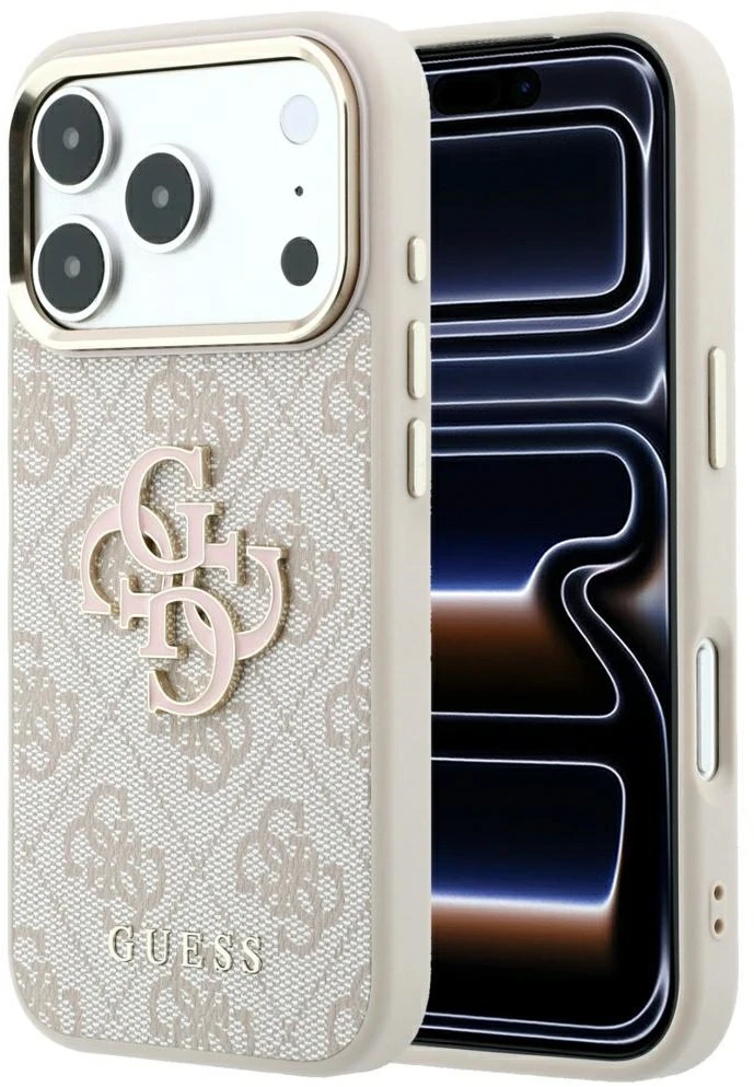 Dėklas Guess 4G & Big Resin Logo, skirtas iPhone 18 Pro Max / 17 Pro Max, rožinė