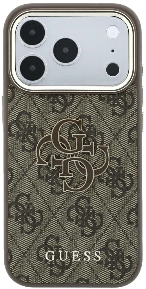 Dėklas Guess 4G & Big Resin Logo do iPhone 18 Pro Max / 17 Pro Max ruda