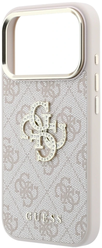 Dėklas Guess 4G & Big Strass Logo do iPhone 18 Pro / 17 Pro rožinė