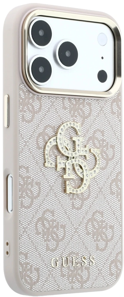 Dėklas Guess 4G & Big Strass Logo do iPhone 18 Pro / 17 Pro rožinė