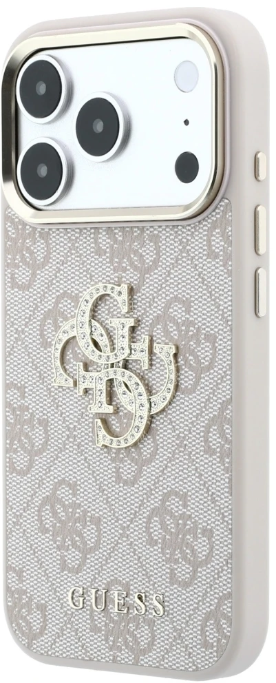 Dėklas Guess 4G & Big Strass Logo do iPhone 18 Pro / 17 Pro rožinė