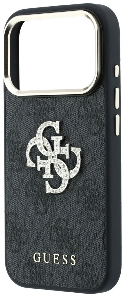 Dėklas Guess 4G & Big Strass Logo do iPhone 18 Pro Max / 17 Pro Max juoda