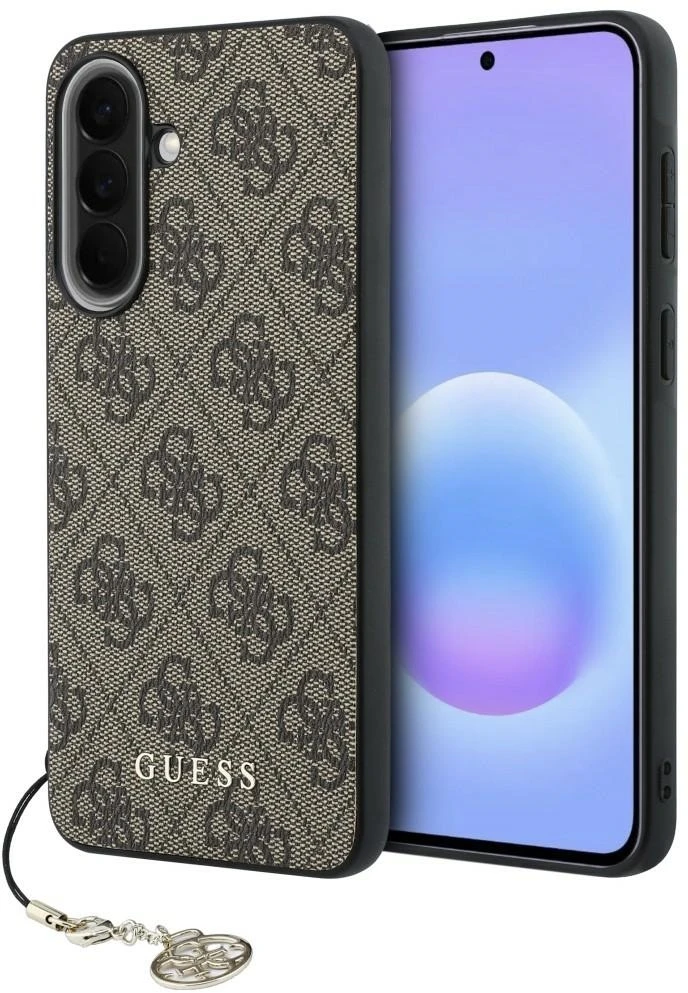Guess 4G Charm dėklas skirtas Samsung Galaxy A37 rudos spalvos