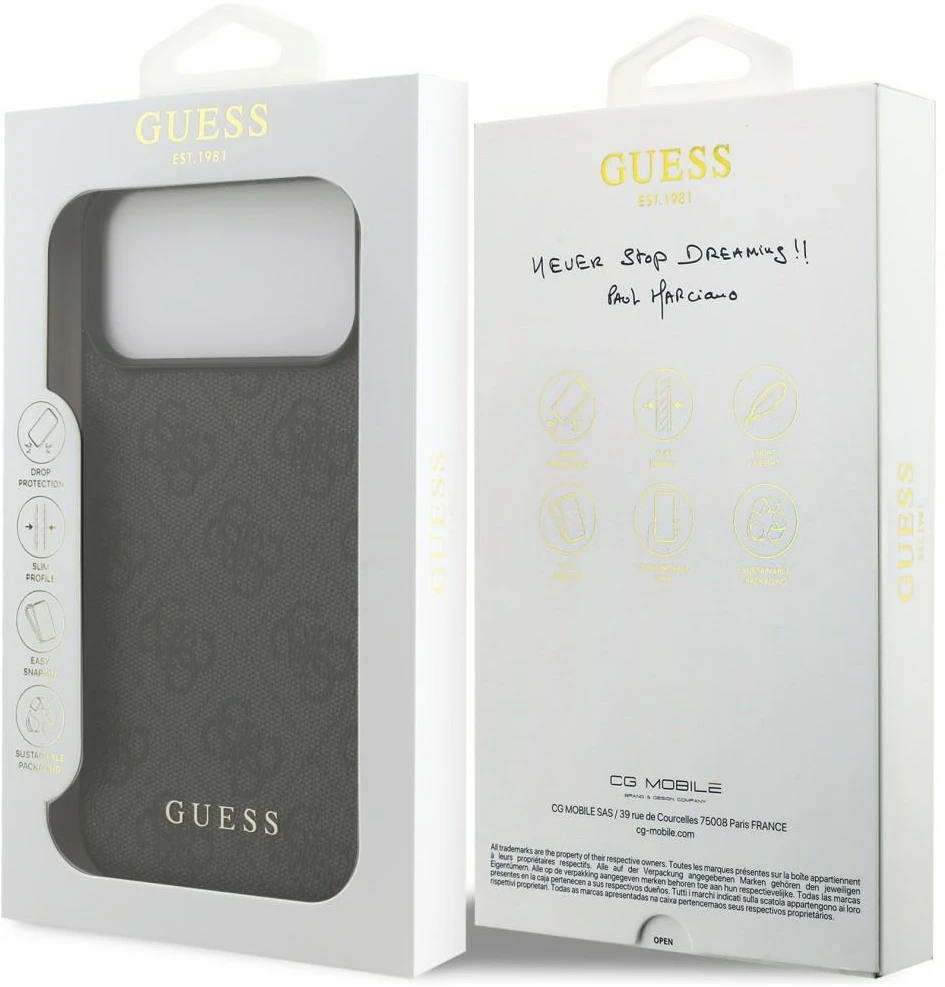 Dėklas Guess 4G Classic skirtas iPhone 18 Pro Max / iPhone 17 Pro Max juodas