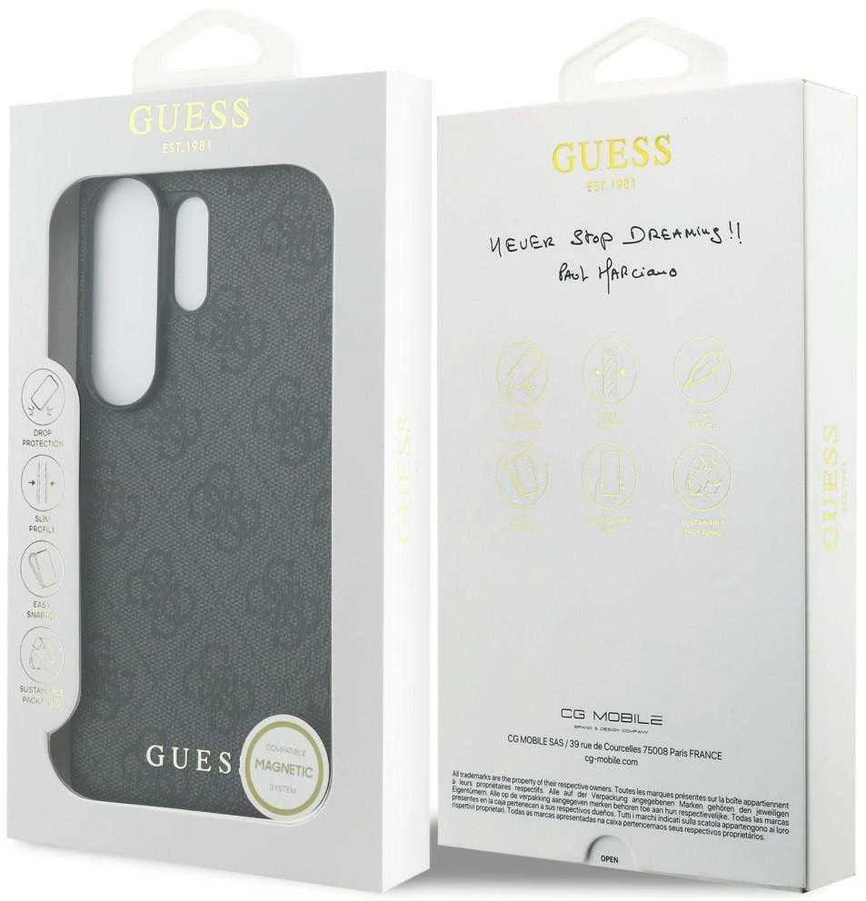 Dėklas Guess 4G Classic Logo Charm MagSafe Samsung Galaxy S26 Ultra juodos spalvos