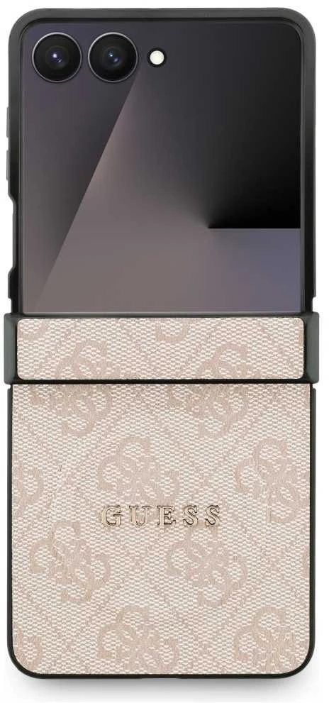 Dėklas Guess 4G Classic MagSafe skirtas Samsung Galaxy Z Flip7 rožinės spalvos