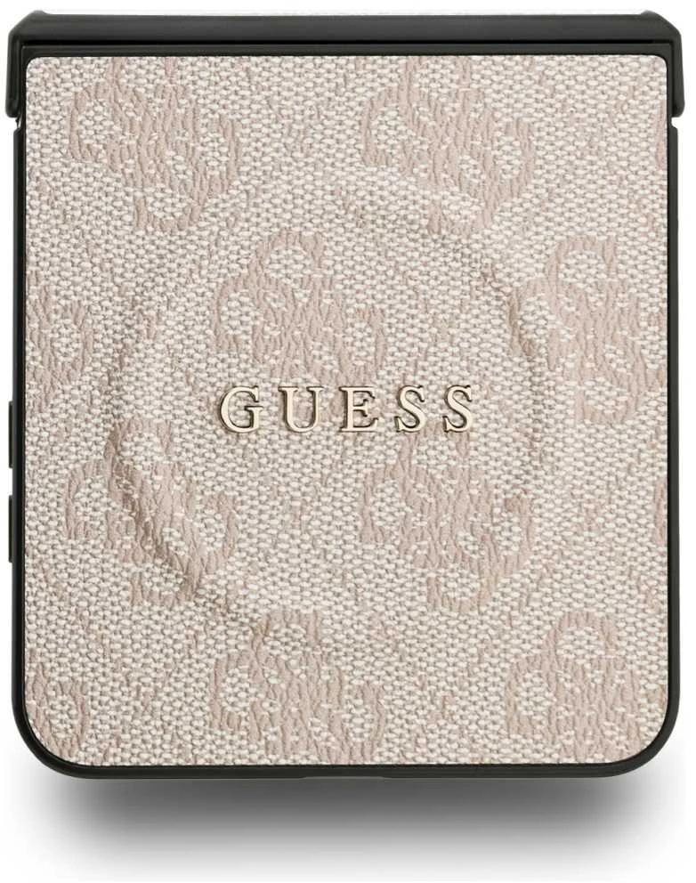 Dėklas Guess 4G Classic MagSafe skirtas Samsung Galaxy Z Flip7 rožinės spalvos