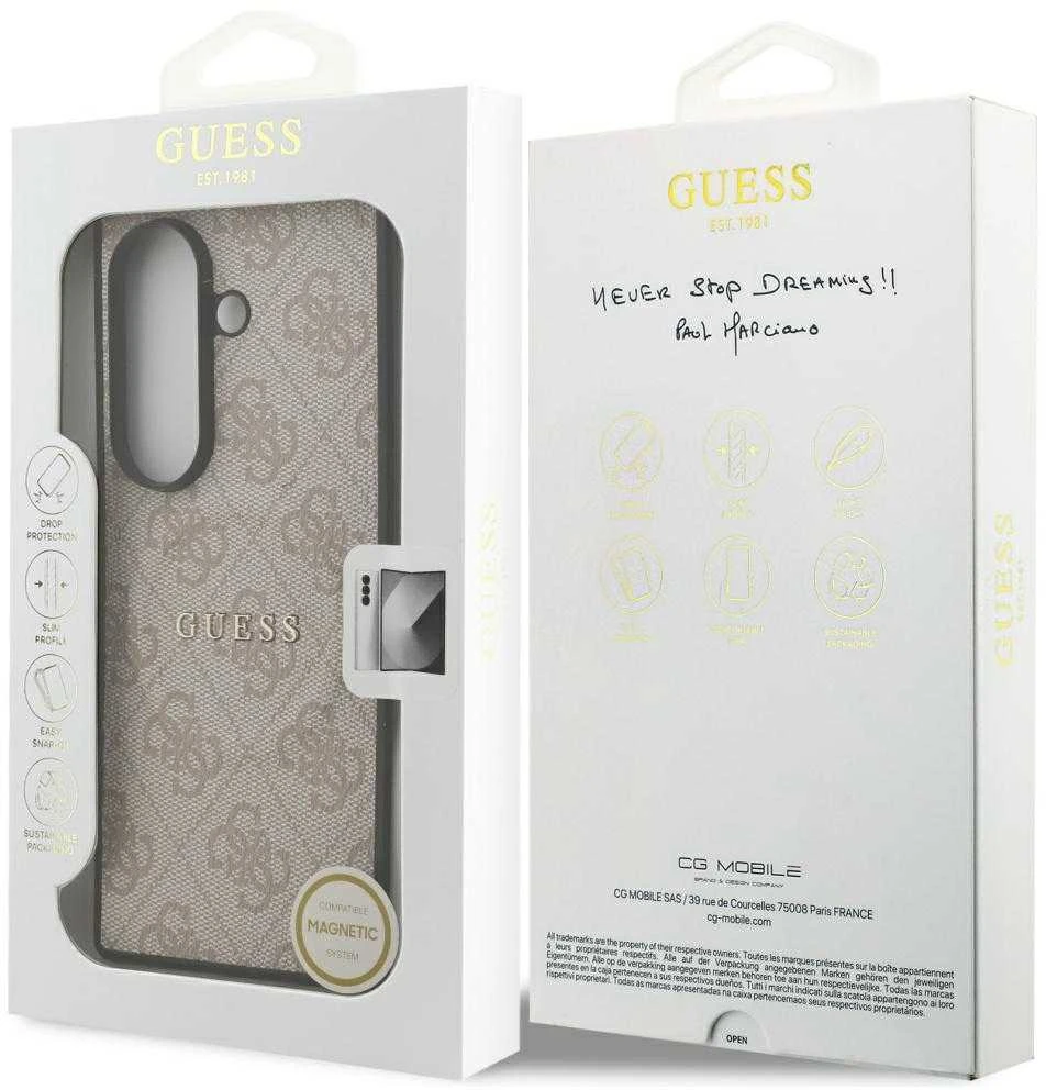 Guess PU Leather 4G Colored Ring Magnetic dėklas skirtas Samsung Galaxy Z Fold 7 rožinės spalvos