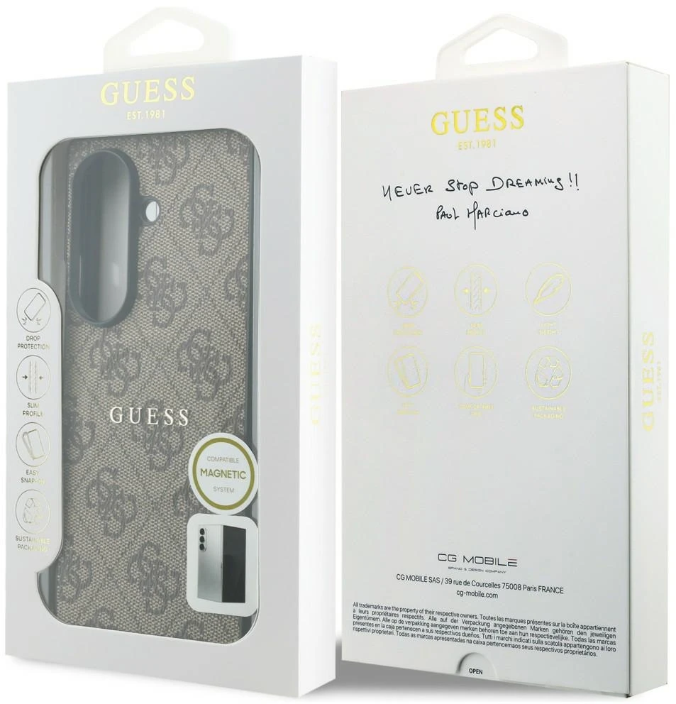 Dėklas „Guess 4G Classic MagSafe“ ausinė, skirta „Samsung Galaxy Z Fold8 Ultra“ ruda