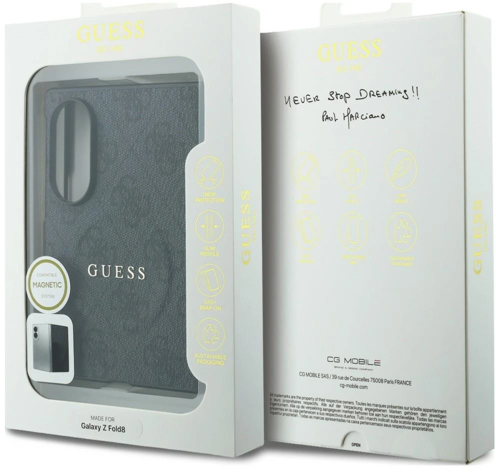 Dėklas Cg Mobile Sas Guess HC Magnetic 4G PU CLASSIC case for Samsung Galaxy Z Fold 8 juodas