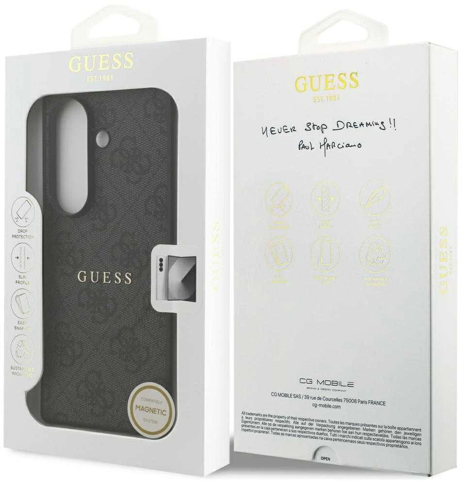 Guess PU Leather 4G Colored Ring Magnetic dėklas skirtas Samsung Galaxy Z Fold 7 juodos spalvos