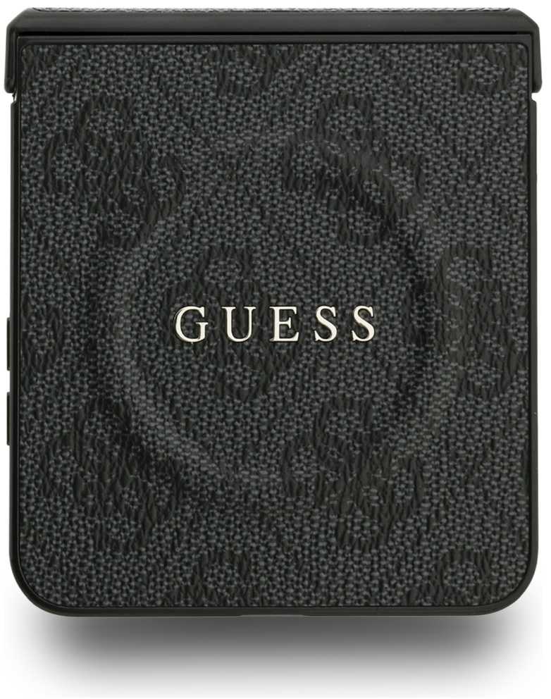 Guess 4G Classic MagSafe dėklas, skirtas Samsung Galaxy Z Flip7, juodos spalvos