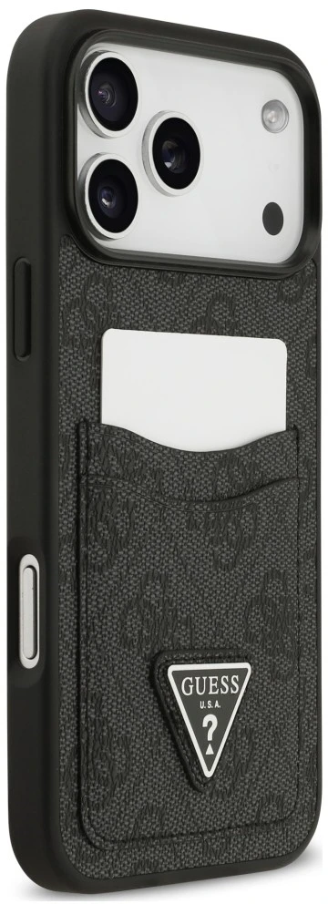 Dėklas Guess 4G Double Card Triangle do iPhone 18 Pro Max / 17 Pro Max juoda