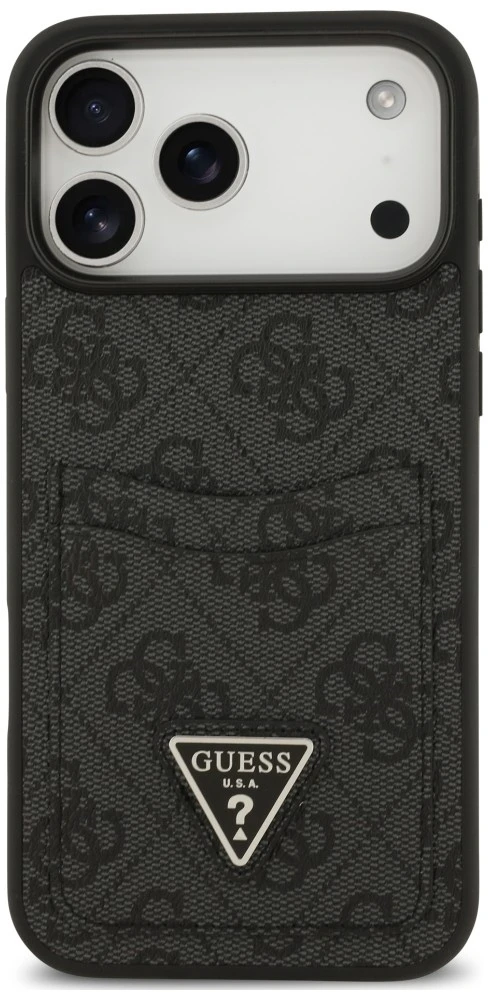 Dėklas Guess 4G Double Card Triangle do iPhone 18 Pro Max / 17 Pro Max juoda