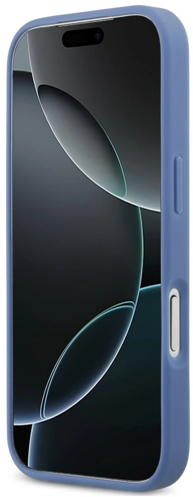 Dėklas Guess 4G Double Card Triangle, skirtas iPhone 18 Pro / 17 Pro, mėlynas