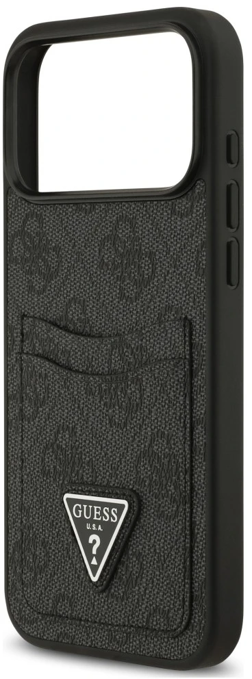 Dėklas Guess 4G Double Card Triangle do iPhone 18 Pro Max / 17 Pro Max juoda