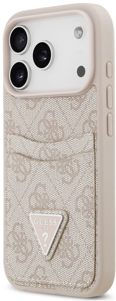 Dėklas Guess 4G Double Card Triangle do iPhone 18 Pro Max / 17 Pro Max rožinė