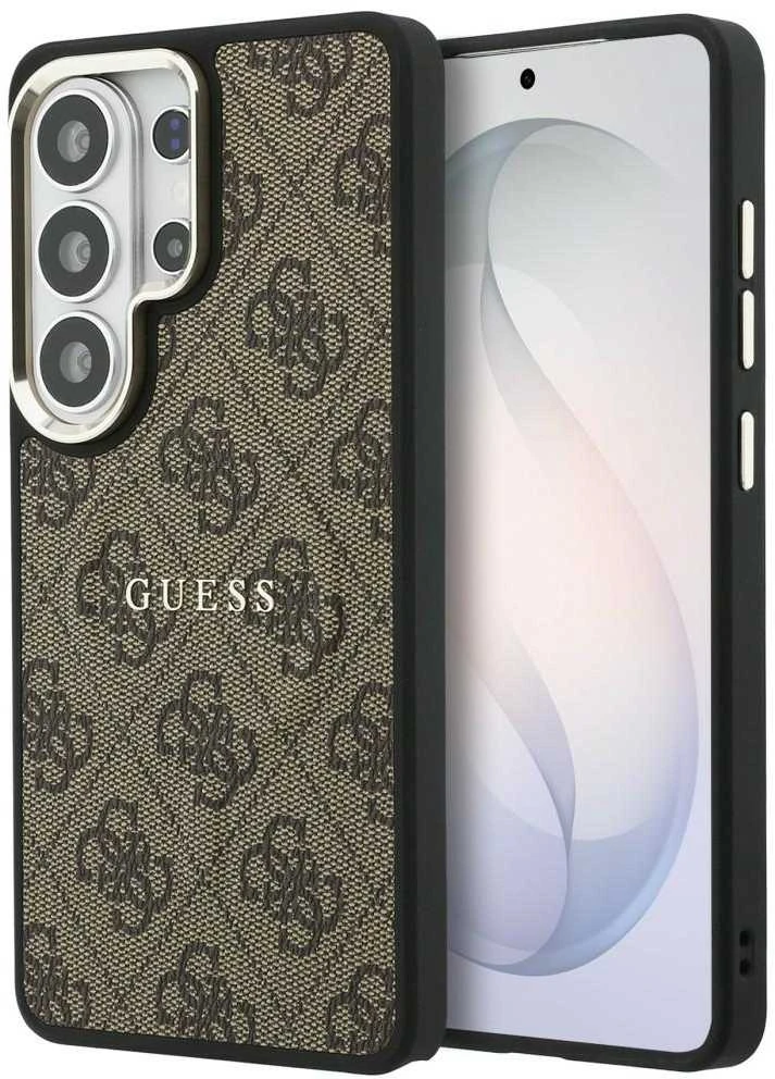 Guess PU Leather 4G Gold Frame Magnetic dėklas skirtas Samsung Galaxy S26 Ultra rudos spalvos
