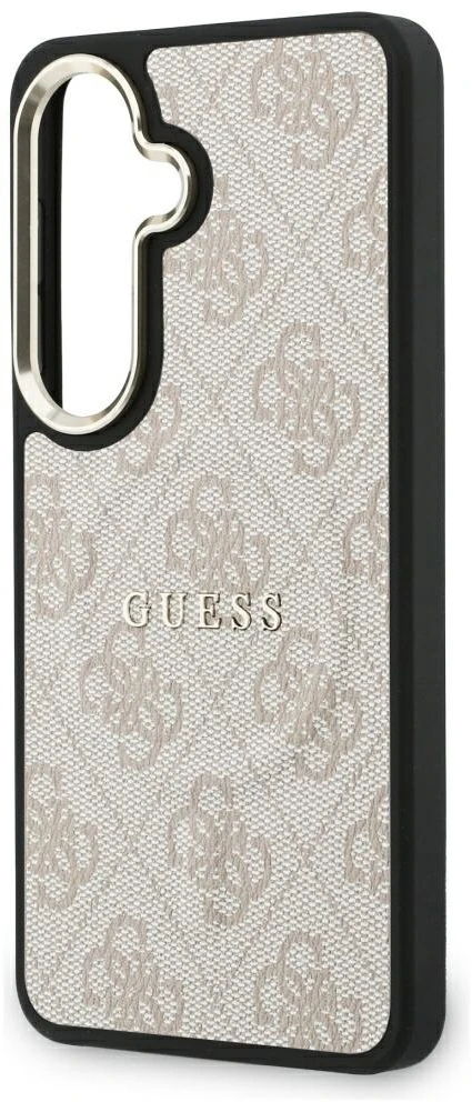 Guess PU Leather 4G Gold Frame Magnetic dėklas skirtas Samsung Galaxy S26 rožinės spalvos