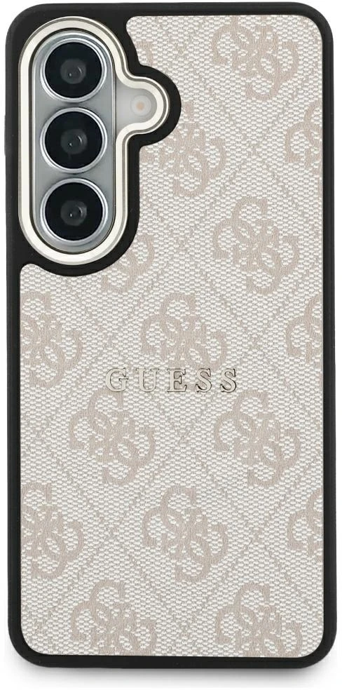 Guess PU Leather 4G Gold Frame Magnetic dėklas skirtas Samsung Galaxy S26 rožinės spalvos