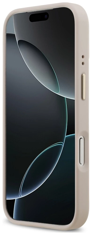 Dėklas Guess 4G Logo Plate MagSafe do iPhone 18 Pro / 17 Pro rožinė