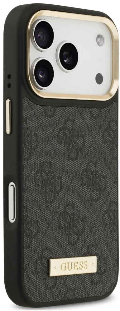 Dėklas Guess 4G Logo Plate MagSafe do iPhone 18 Pro Max / 17 Pro Max juoda