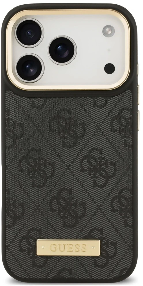 Dėklas Guess 4G Logo Plate MagSafe do iPhone 18 Pro Max / 17 Pro Max juoda