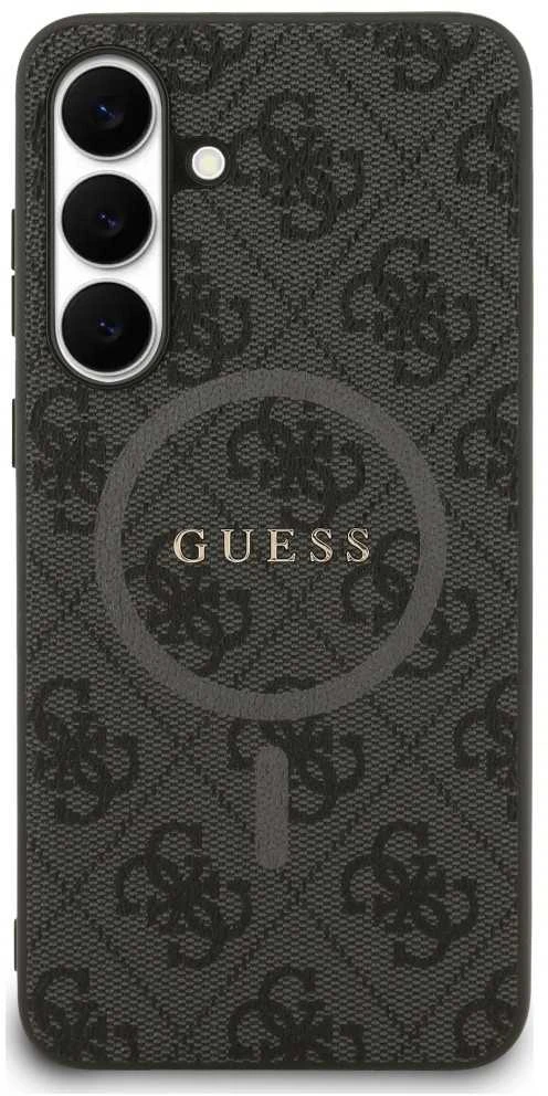 Guess 4G Ring Classic Logo MagSafe dėklas skirtas Samsung Galaxy S25 FE juodos spalvos
