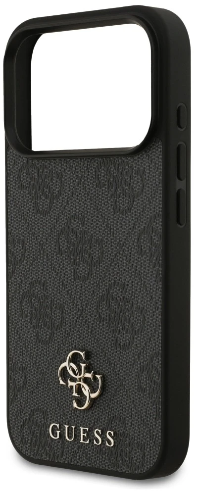 Guess 4G Small Classic Logo MagSafe dėklas, skirtas iPhone 18 Pro / 17 Pro, juodas