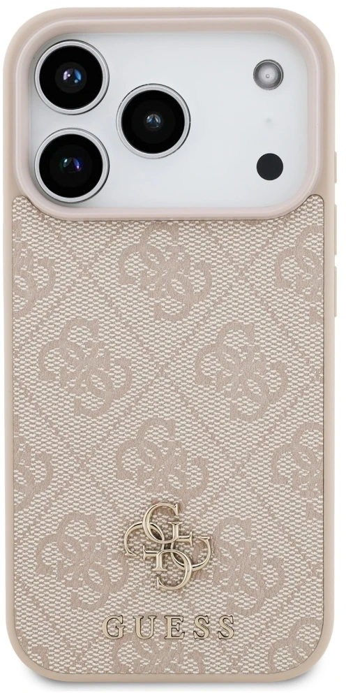Guess 4G Small Classic Logo MagSafe dėklas, skirtas iPhone 18 Pro / 17 Pro, rožinis