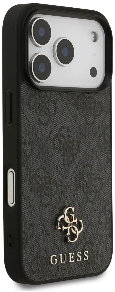 Guess 4G Small Classic Logo MagSafe dėklas, skirtas iPhone 18 Pro / 17 Pro, juodas