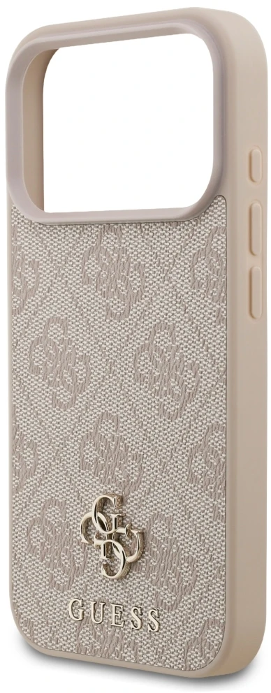 Guess 4G Small Classic Logo MagSafe dėklas, skirtas iPhone 18 Pro / 17 Pro, rožinis