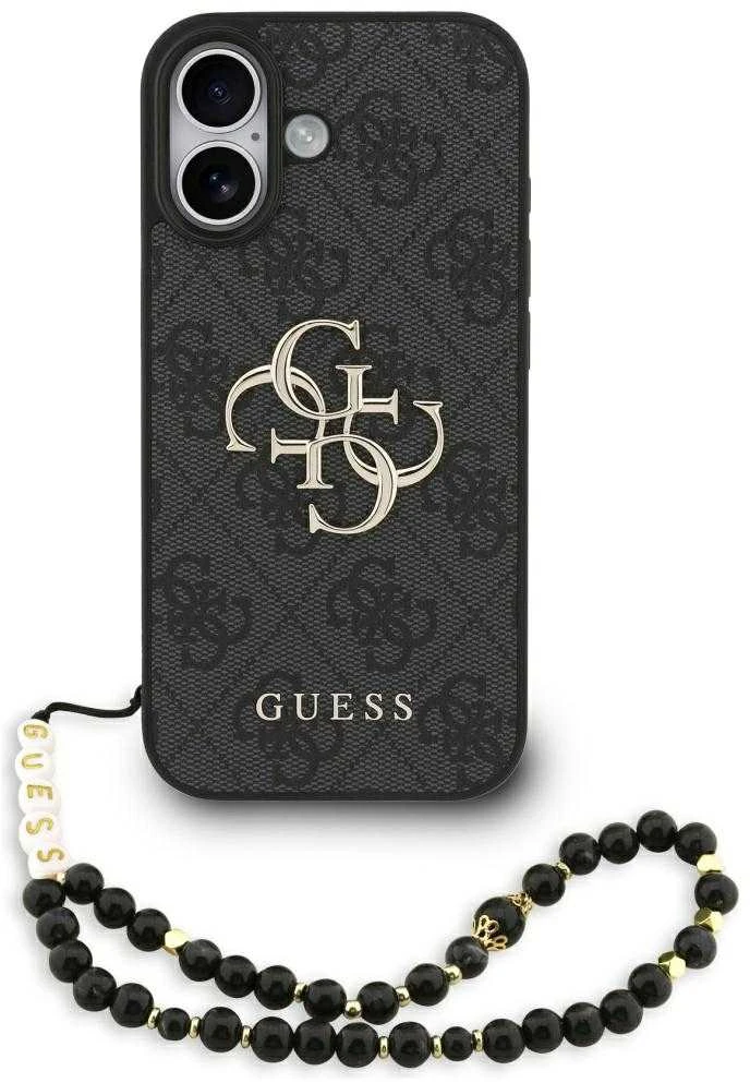 Guess 4G Strap 4G Classic Logo dėklas skirtas Apple iPhone 17 juodos spalvos