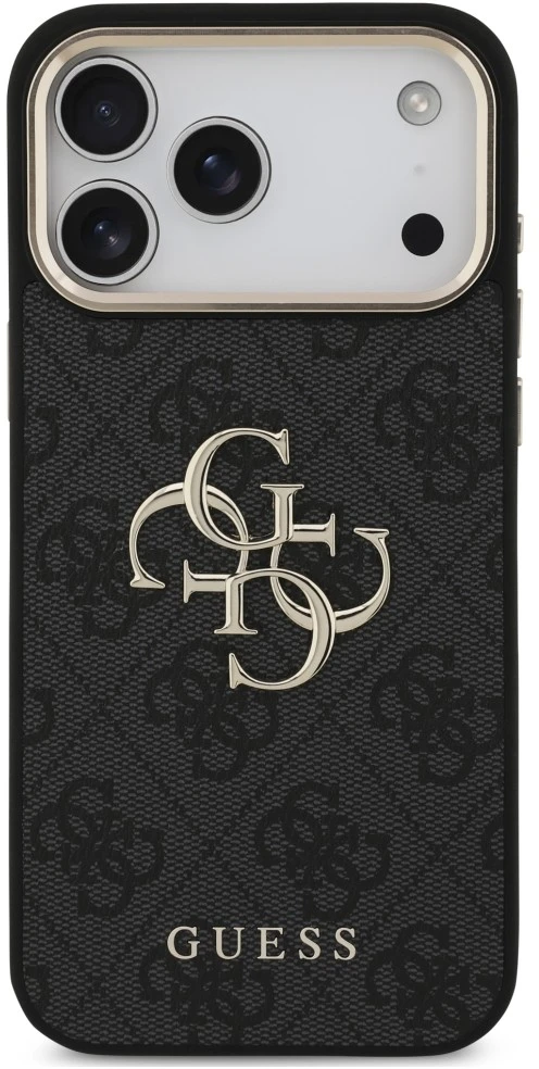 Guess PU 4G Metal Logo dirželio dėklas iPhone 18 Pro Max Juodas