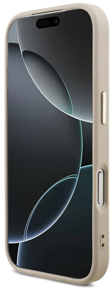 Guess PU 4G Metal Logo dirželio dėklas iPhone 18 Pro rožinis