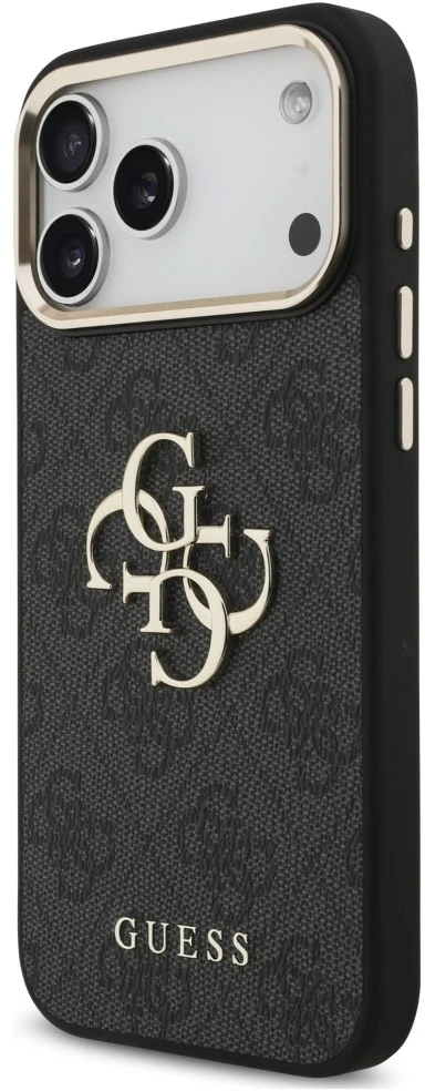Guess PU 4G Metal Logo dirželio dėklas iPhone 18 Pro Max Juodas