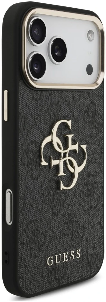 Guess PU 4G Metal Logo dirželio dėklas iPhone 18 Pro Max Juodas