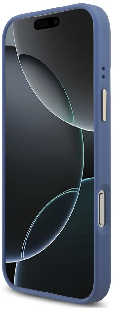 Dėklas Guess 4G Strass Logo MagSafe do iPhone 18 Pro Max / 17 Pro Max mėlyna