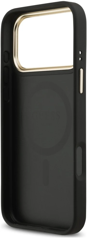 Dėklas Guess 4G Strass Logo MagSafe do iPhone 18 Pro Max / 17 Pro Max juoda