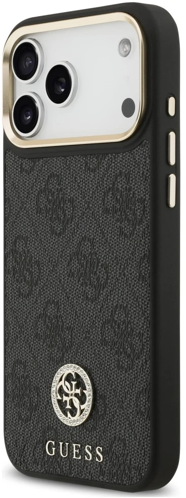Dėklas Guess 4G Strass Logo MagSafe do iPhone 18 Pro Max / 17 Pro Max juoda