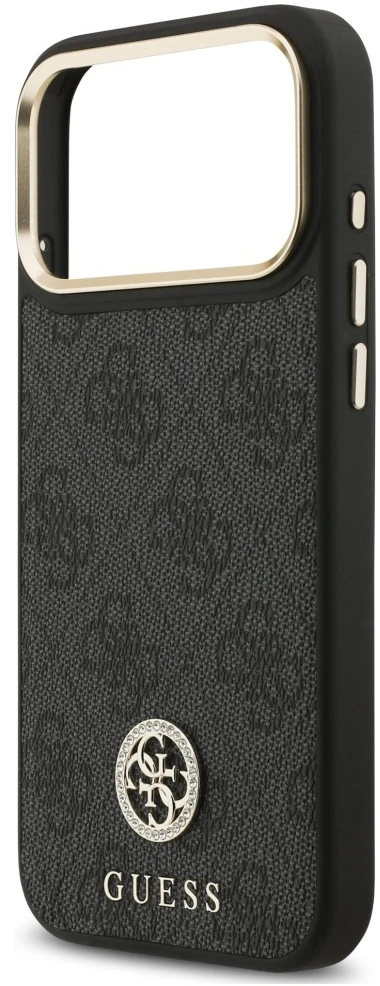 Dėklas Guess 4G Strass Logo MagSafe do iPhone 18 Pro Max / 17 Pro Max juoda