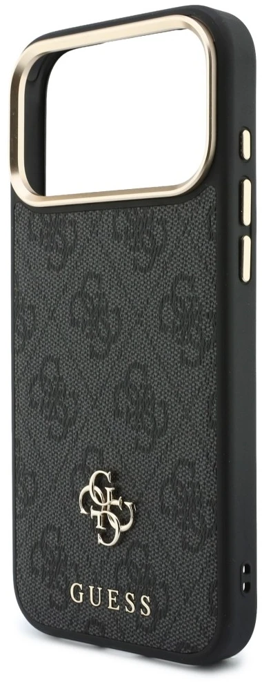 Dėklas Guess 4G su portfelem i smyczą Magsafe do iPhone 18 Pro Max / 17 Pro Max juoda