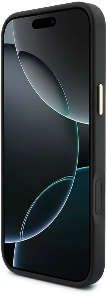 Dėklas Guess 4G su portfelem i smyczą Magsafe do iPhone 18 Pro Max / 17 Pro Max juoda