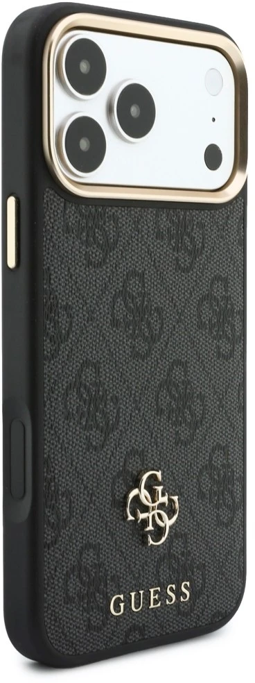 Dėklas Guess 4G su portfelem i smyczą Magsafe do iPhone 18 Pro Max / 17 Pro Max juoda